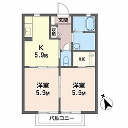 ディアパレスA 2Kの間取図画像
