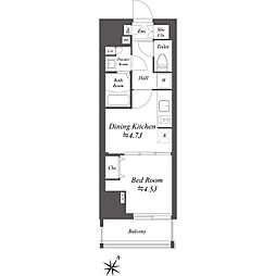 BRANSIESTA北品川 1DKの間取図画像