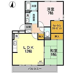 シンフォニー1 2LDKの間取図画像