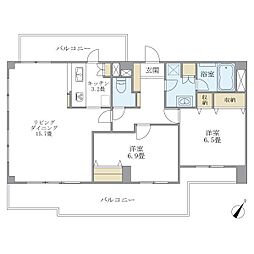 ウヴラージュ広尾 2LDKの間取図画像