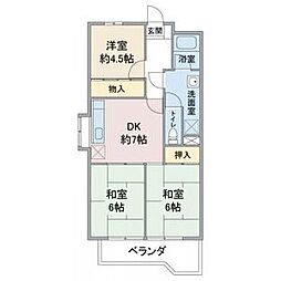 第3田中ビル 3DKの間取図画像