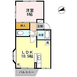 第7ドエル開洋 1LDKの間取図画像