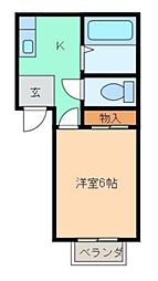 上毛電気鉄道 西桐生駅 3.8kmの賃貸アパート 2階1Kの間取り