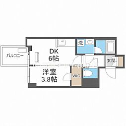 RISINGMaison本町橋 1DKの間取図画像