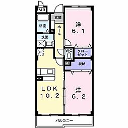 ブリリアンス 2LDKの間取図画像