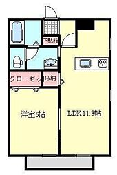 ボヌール坂出 1LDKの間取図画像
