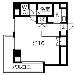 サンリヴァーメゾン 1LDKの間取図画像