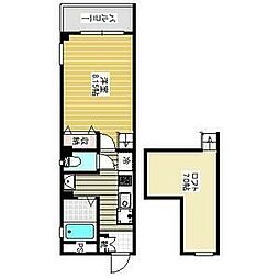 ピア中通 1Kの間取図画像