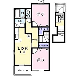オアゾα 2LDKの間取図画像