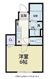 ラ・クレール 1階1Kの間取り