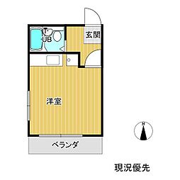 コーポさのやB棟 ワンルームの間取図画像