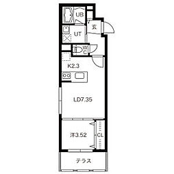 La.Garbo　本郷(ラ.ガルボ本郷) 1階1LDKの間取り