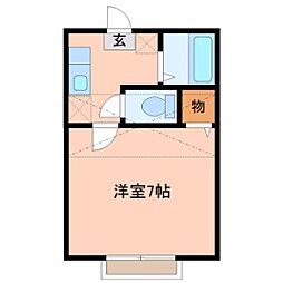 トゥインクルコート富沢 1階1Kの間取り