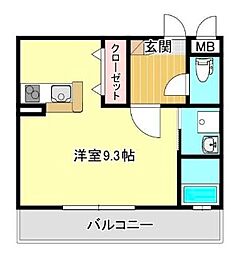 リファレンス中央町 ワンルームの間取図画像