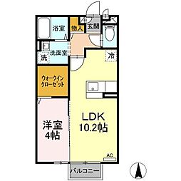 JR仙石線 多賀城駅 徒歩13分の賃貸アパート 2階1LDKの間取り