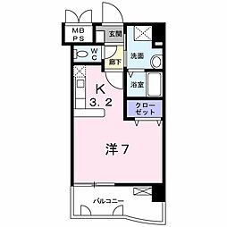 ブリランテピアッツァ ワンルームの間取図画像