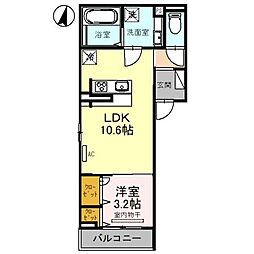 オルレアン 1LDKの間取図画像