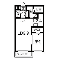 アンジュール発寒南 1LDKの間取図画像