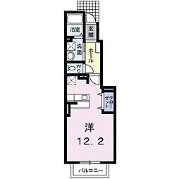 コーポ天王 ワンルームの間取図画像