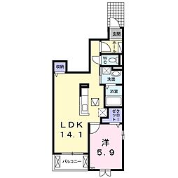 アステール3 1LDKの間取図画像