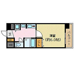 プレサンス京都烏丸NEXT 1Kの間取図画像