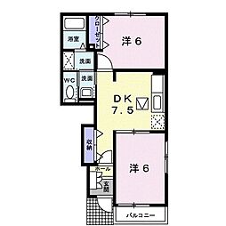 フォンターナ 2DKの間取図画像