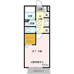 ラフローラ 1Kの間取図画像
