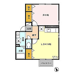 ウィルモア御所野 1LDKの間取図画像
