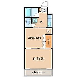 イーグルハイツ高松 1階2Kの間取り