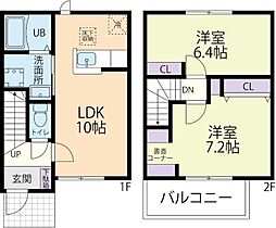 エアリーズ 1階2LDKの間取り