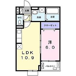フォレ・リヴィエール 1LDKの間取図画像