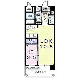 サンセール宮ノ陣 1LDKの間取図画像