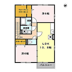 メゾンエール 2LDKの間取図画像