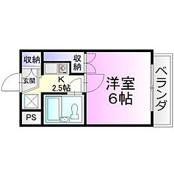 エトワール宇都宮第3 1Kの間取図画像