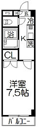 ブロードハーモニー 1Kの間取図画像