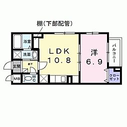 クラルテ目白 1LDKの間取図画像