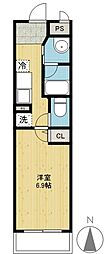 ヌーベル 1Kの間取図画像