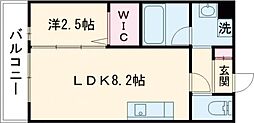 ラ・シック大津グランドヒルズNorth 1LDKの間取図画像
