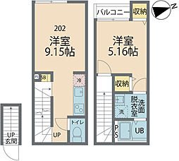 カインドネス国分寺本多 2階1LDKの間取り