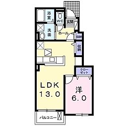 ファミリア久知良 1LDKの間取図画像