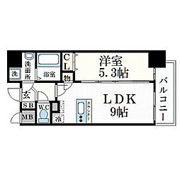 プレサンス丸の内流雅 1LDKの間取図画像