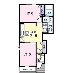 Ｎ＆ＹアベニューＡ 1階2DKの間取り