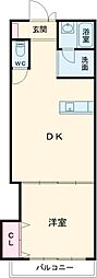 第2燕スカイマンション 1DKの間取図画像