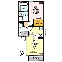 ＣＨＡＲＭＹ 1階1LDKの間取り