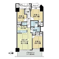 ライオンズタワー仙台広瀬 3LDKの間取図画像