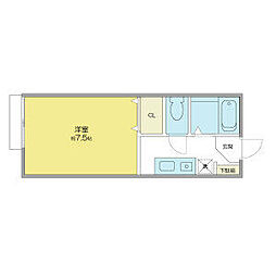 セジュールベガ ワンルームの間取図画像