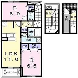 グランシャリオ 2LDKの間取図画像