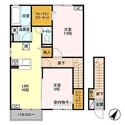 スタリオンA 2LDKの間取図画像