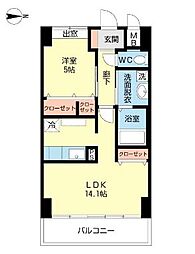 グレイス一葉 1LDKの間取図画像