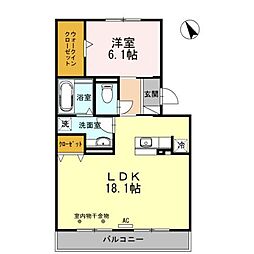 タウンリバティー 1LDKの間取図画像